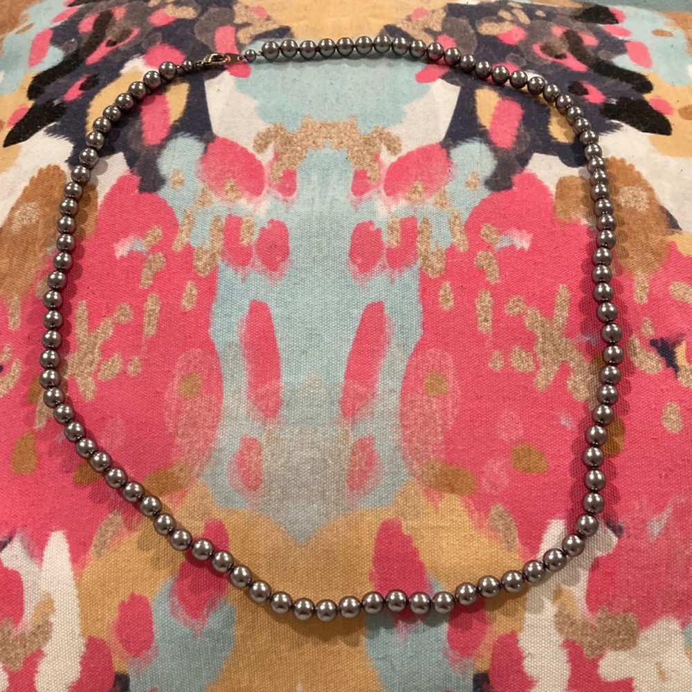 Long Gray Pearl Necklace